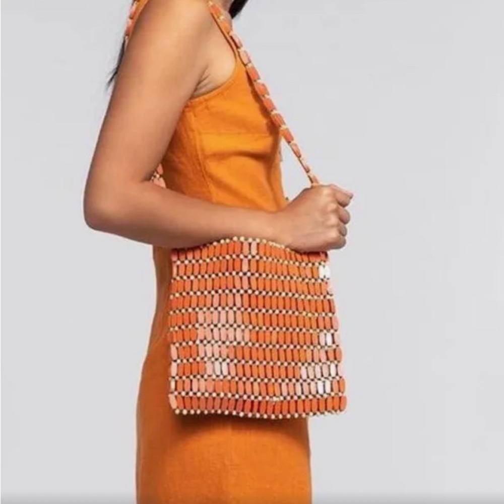 Wooden orange beaded purse by Madewell
